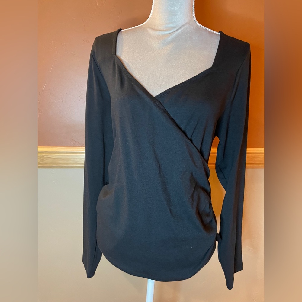 GAP Black Wrap-Style Women's Blouse